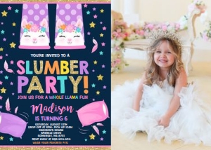 Llama Slumber Party Photo design preview