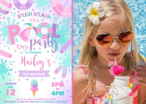 Pool Party Pink 1 photo design preview