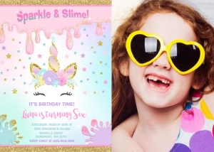 Unicorn Slime Party Photo design preview