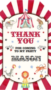 Circus Favor Tag 5 design preview