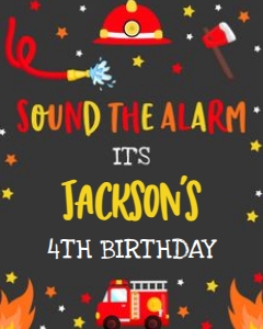 Fire Truck Table Sign 2 design preview