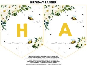 Bee Birthday Banner 2 design preview