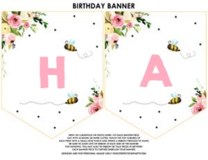Bee Birthday Banner 1 design preview