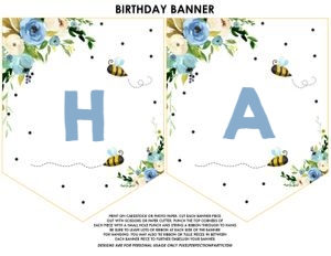 Bee Birthday Banner 3 design preview