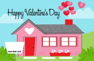 RD203 FOLDED CARD: RD203 PRINTED VALENTINE