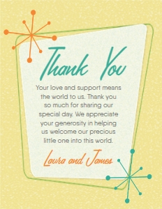 SW4529 PRINTED THANK YOU CARD: SW4529 PRINTED INVITE