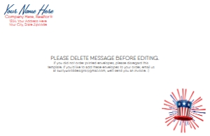 July 4th Retro Envelope: 11087 PRINTED