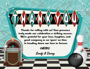 SW1604 PRINTED THANK YOU CARD: SW1604 INVITE PRINTED SET