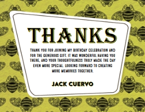 SW497 PRINTED THANK YOU CARD: SW497 PRINTED SET