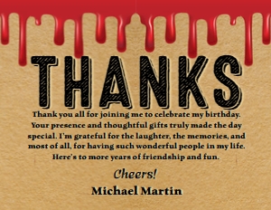 SW523 PRINTED THANK YOU CARD: SW523 PRINTED