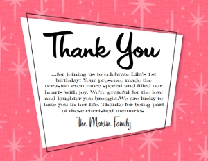 SW614 DIGITAL THANK YOU CARD: SW614 DIGITAL SET