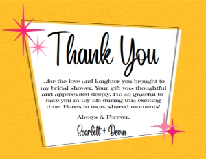 SW1580 PRINTED THANK YOU CARD: SW1580 PRINTED SET