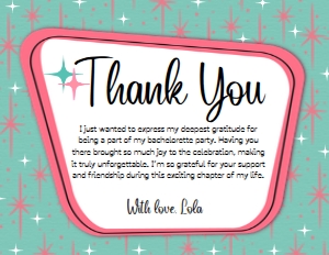 SW3012 PRINTED THANK YOU CARD: SW3012 PRINTED SET