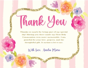 SW729 PRINTED THANK YOU CARD: SW729 PRINTED SET