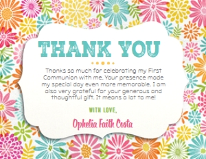 SW713 PRINTED THANK YOU CARD: SW713 PRINTED SET
