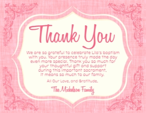 SW841 PRINTED THANK YOU CARD: SW841 PRINTED SET