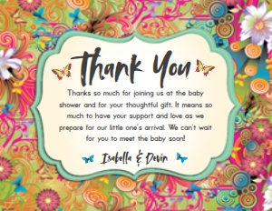 SW4507 PRINTED THANK YOU CARD: SW4507 PRINTED SET