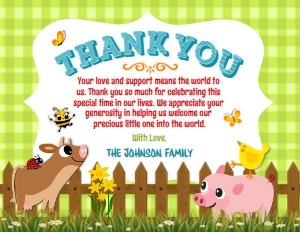 SW4509 PRINTED THANK YOU CARD: SW4509 PRINTED SET
