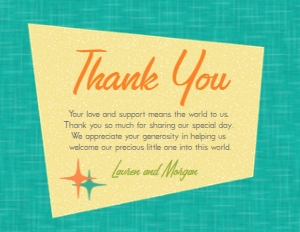 SW4517 PRINTED THANK YOU CARD: SW4517 PRINTED SET