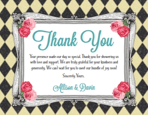 SW4559 PRINTED THANK YOU CARD: SW4559 PRINTED SET
