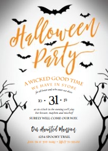 DIY Editable Halloween Party Invitation design preview