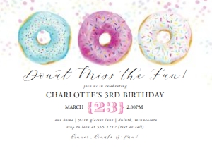 Donut Birthday Invitation design preview