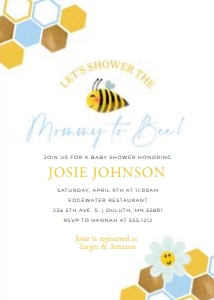 Mommy to Bee Boy Invite design preview