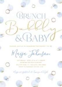 DIY Editable Brunch and Bubbly Baby Shower Invitation design preview