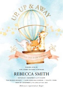 Hot Air Balloon Baby Shower Invitation design preview
