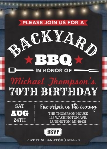 70th BBQ Invitation Birthday Party Invite SEVENTY Barbecue Digital Instant Download 5x7 Editable BBQ1 design preview