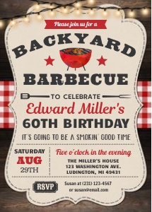 60th BBQ Birthday Invite SIXTY Barbecue - Summer Party Invitation - DIGITAL Instant Download 5x7 Editable Printable mens male woman womens design preview