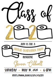 Class of 2020 Toilet Paper Invitation design preview