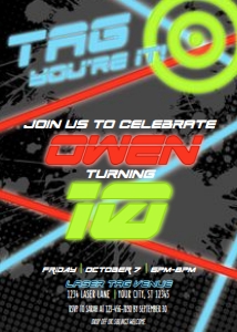 Laser Tag Birthday Invitation design preview