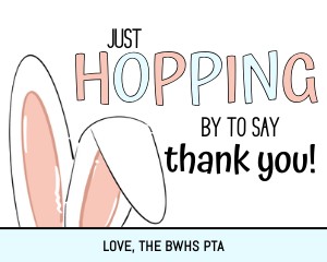 SIGN035 - Hopping By 8x10 Thank You Sign design preview