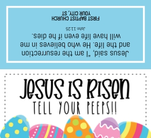 BT043 - Jesus is Risen Bag Topper design preview