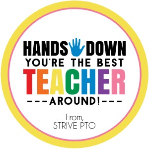TA020 - Hands Down Best Teacher Tag design preview