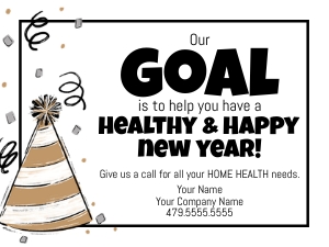 HT-NY007 - Healthy Happy New Year Tag: HT-NY007 - Healthy Happy New Year Tag