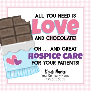 VAL065a - Love Chocolate Hospice Referral Tag design preview