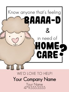 HT423 - Feeling Baaaa-d Home Care Tag design preview