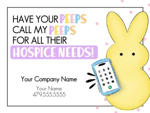 HT419a - Peeps Easter Hospice Referral Tag design preview