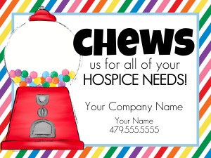 HT431b - Hospice Gum Ball Referral Tag: HT431b - Hospice Gum Ball Referral Tag