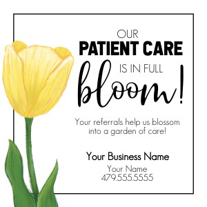 HT433 - Patient Care in Bloom Tulip Referral Tag design preview