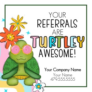 HT435 - Turtley awesome Referral Tag design preview