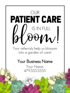 HT246 - Patient Care in Bloom Succulent Referral Tag: HT246 - Patient Care in Bloom Succulent Referral Tag