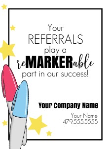 HT009 - Your Referrals are reMARKERable Gift Tag: HT009 - Your Referrals are reMARKERable Gift Tag