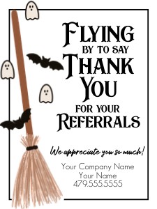HT-HAL021 - Flying By Halloween Referral Tag design preview