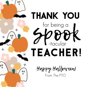 HT-HAL022a - Spook-tacular Teacher Gift Tag: HT-HAL022a - Spook-tacular Teacher Gift Tag