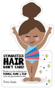 MISC010a - Gymnastic Hair Don't Care - Dark Skin - Favor design preview