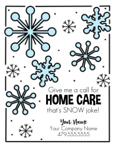HTX008 - Snow Joke Home Care Tag design preview