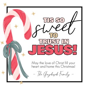 HTX010 - Tis so Sweet to Trust in Jesus Christmas Gift Tag design preview
